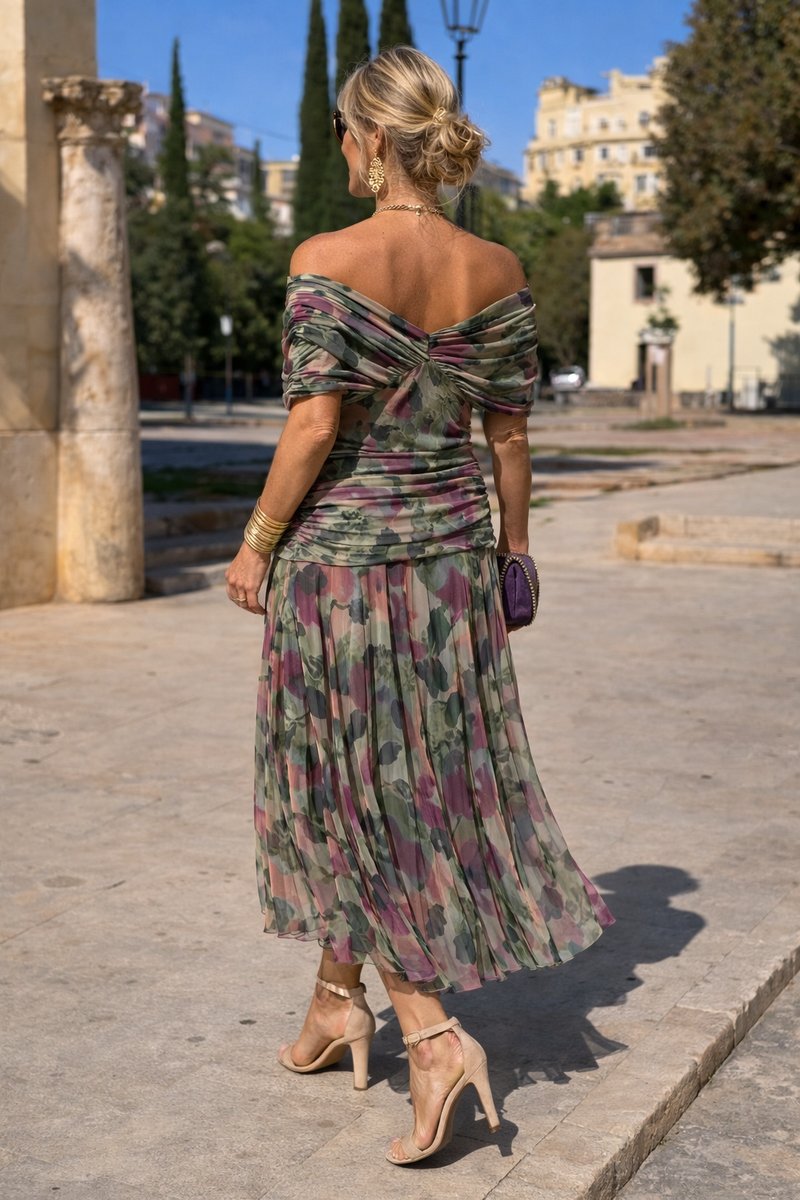 Lisa | Dames Elegante Cocktail Party Dress V-hals Maxi Chiffon