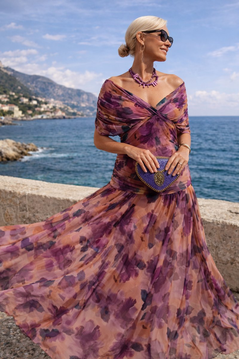 Lisa | Dames Elegante Cocktail Party Dress V-hals Maxi Chiffon