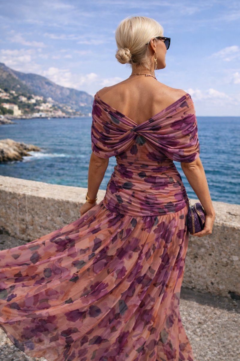 Lisa | Dames Elegante Cocktail Party Dress V-hals Maxi Chiffon