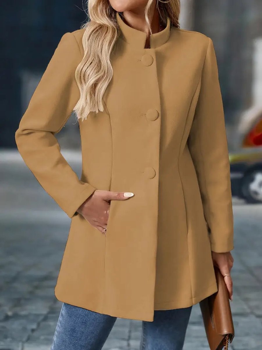 Lisa | Dames Elegante Staanboord Blazerjas Figurvormende Women Coat