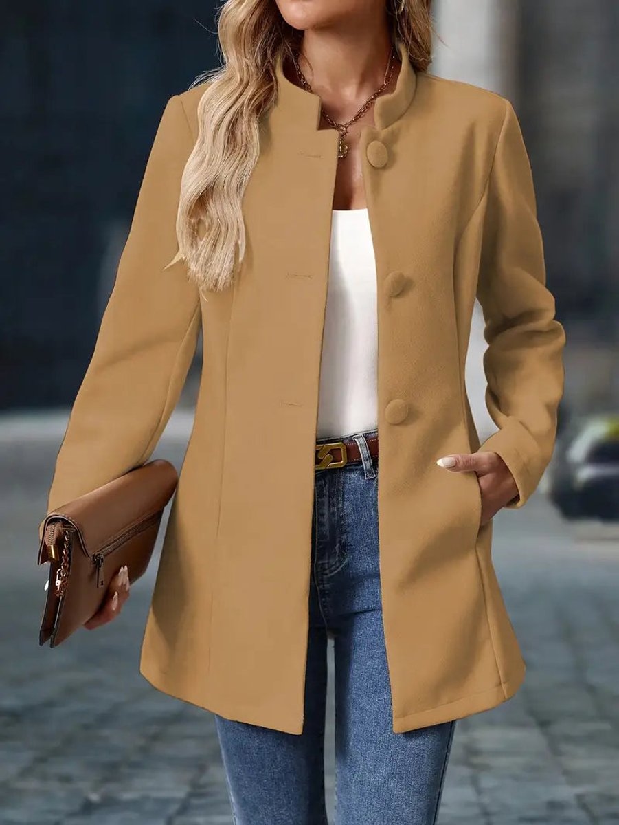 Lisa | Dames Elegante Staanboord Blazerjas Figurvormende Women Coat
