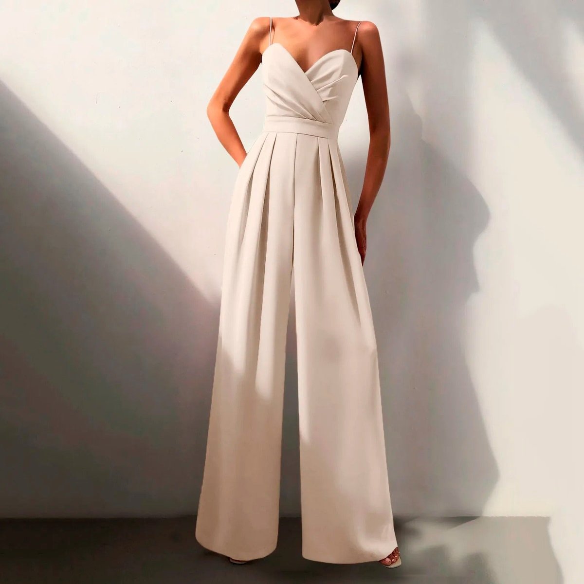 Emma | Dames Elegante Wide Leg Jumpsuit Sweetheart Hals Spaghettiband