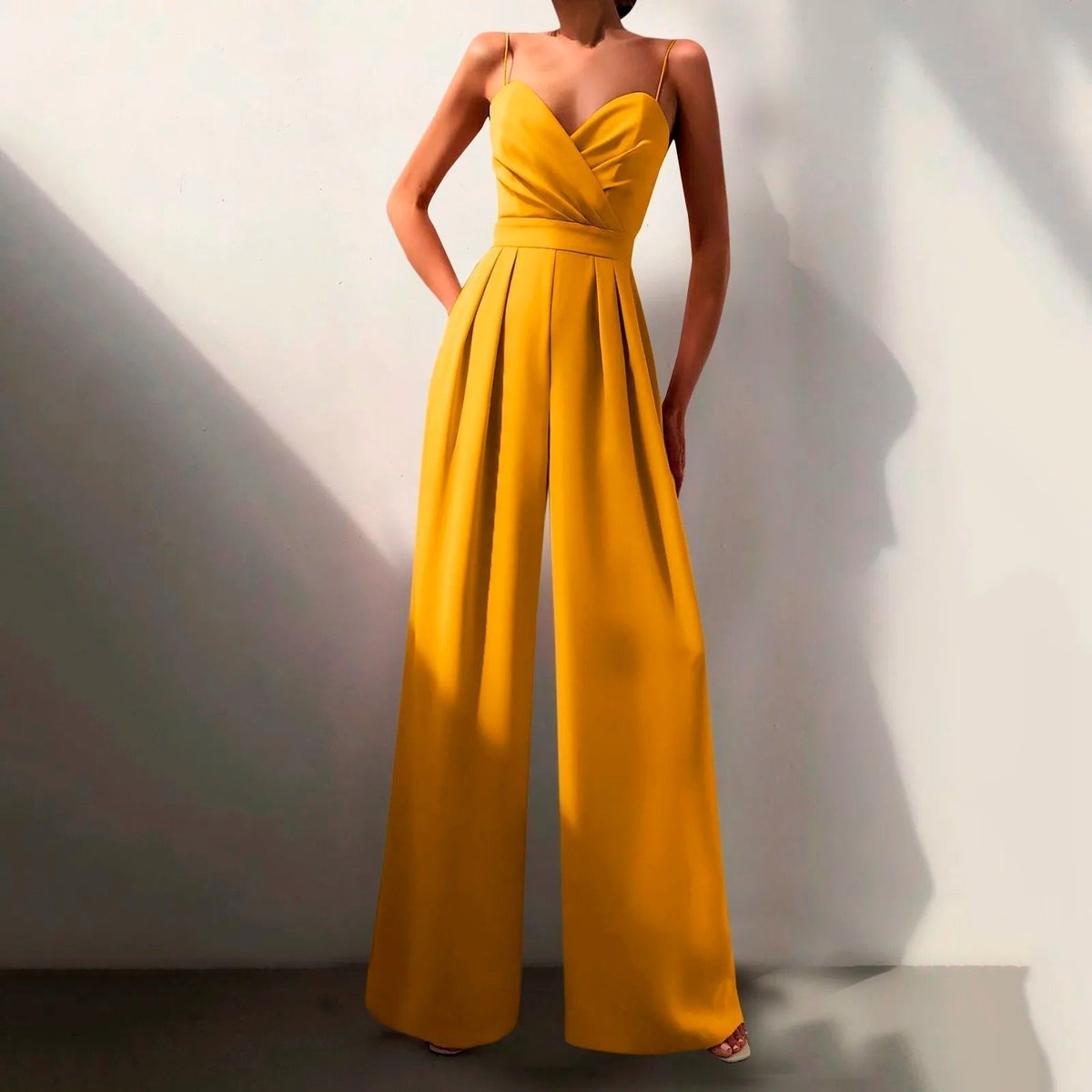 Emma | Dames Elegante Wide Leg Jumpsuit Sweetheart Hals Spaghettiband
