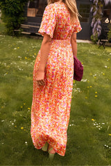 Sophie | Dames Gebloemde V-hals Maxi Zomerjurk