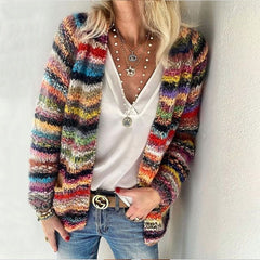 Fleur | Dames Gebreide Multicolor Cardigan Vest