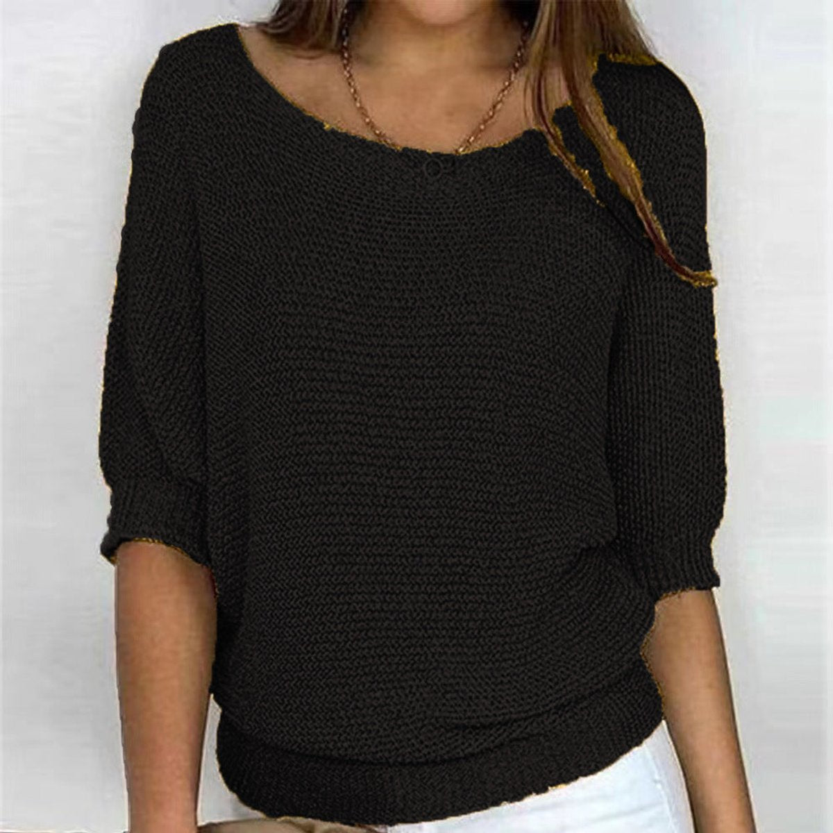 Anna | Dames Gebreide Oversized V-hals Sweater Women Comfortabele Trui