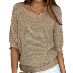 Anna | Dames Gebreide Oversized V-hals Sweater Women Comfortabele Trui