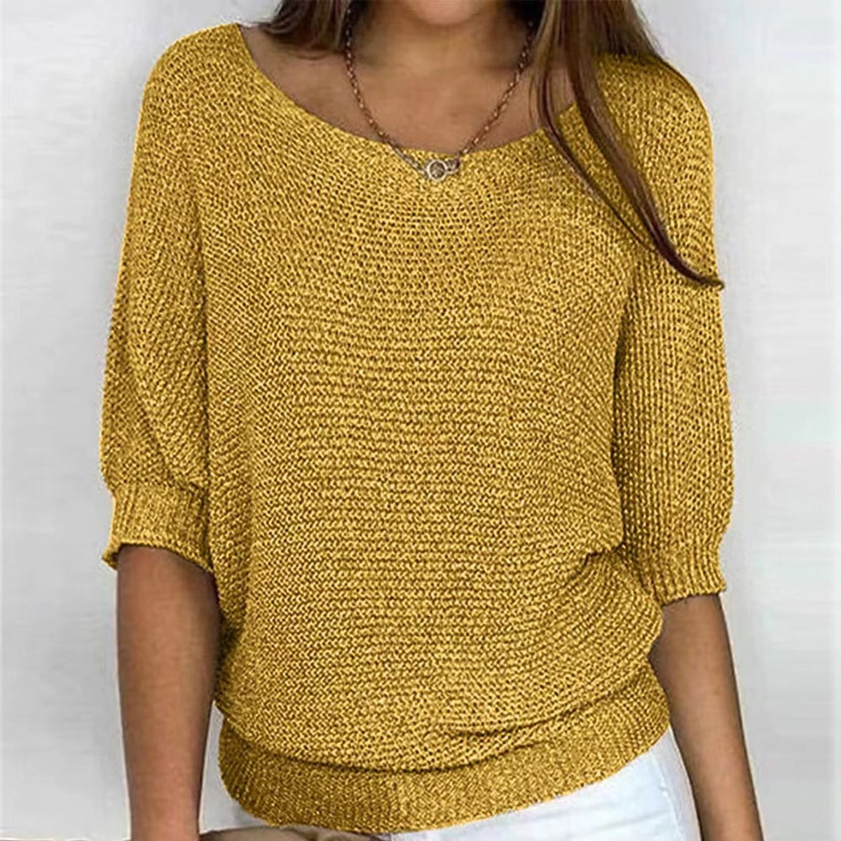 Anna | Dames Gebreide Oversized V-hals Sweater Women Comfortabele Trui
