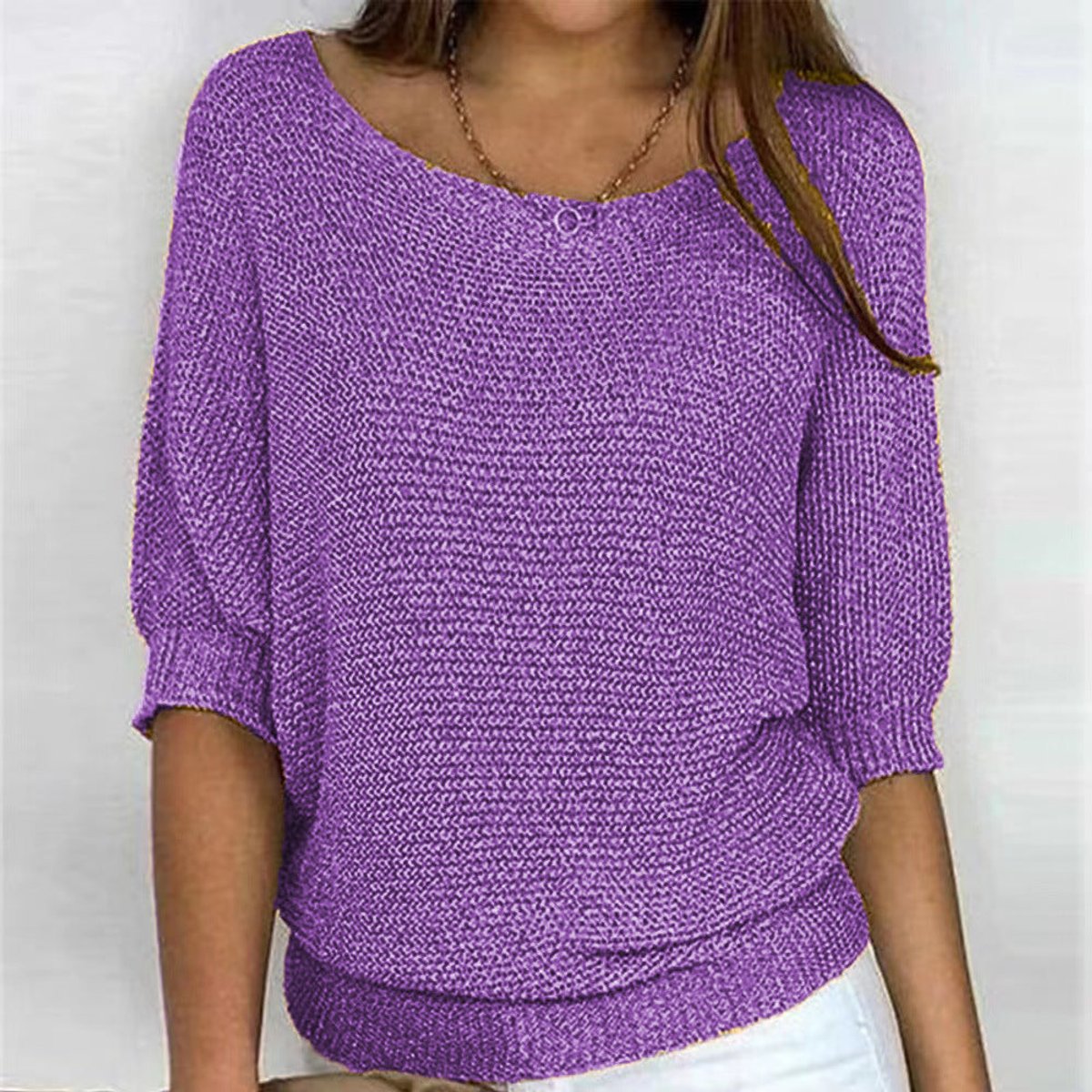 Anna | Dames Gebreide Oversized V-hals Sweater Women Comfortabele Trui