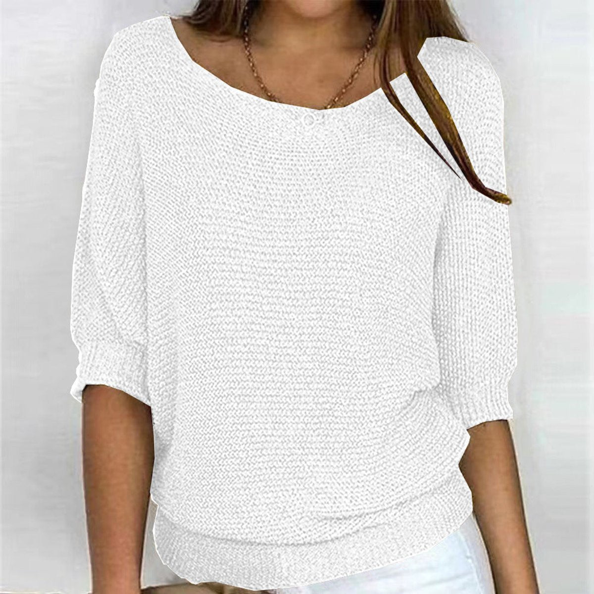 Anna | Dames Gebreide Oversized V-hals Sweater Women Comfortabele Trui