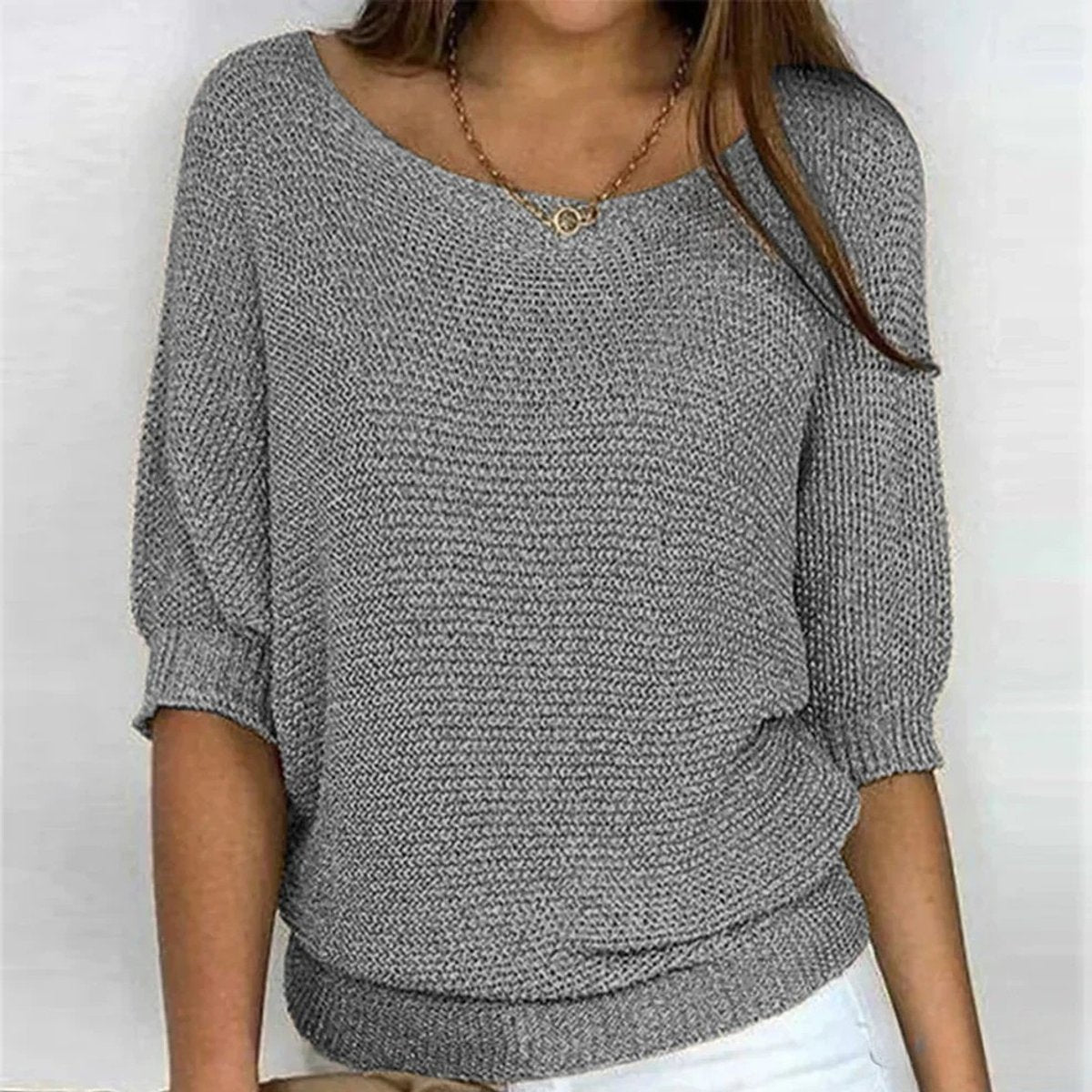 Lotte | Dames Gebreide Relaxed-Fit Ronde Hals Pullover Trui