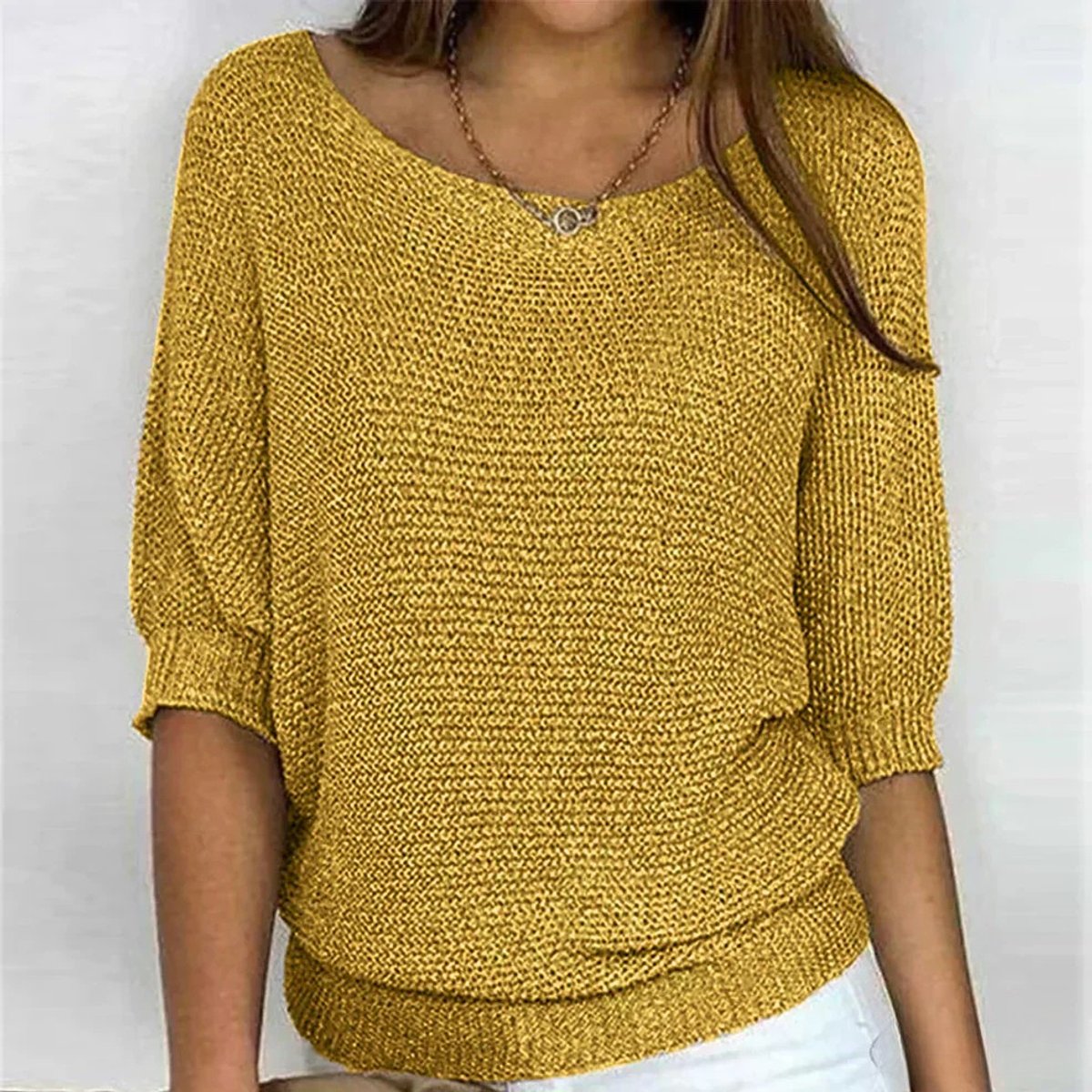Lotte | Dames Gebreide Relaxed-Fit Ronde Hals Pullover Trui
