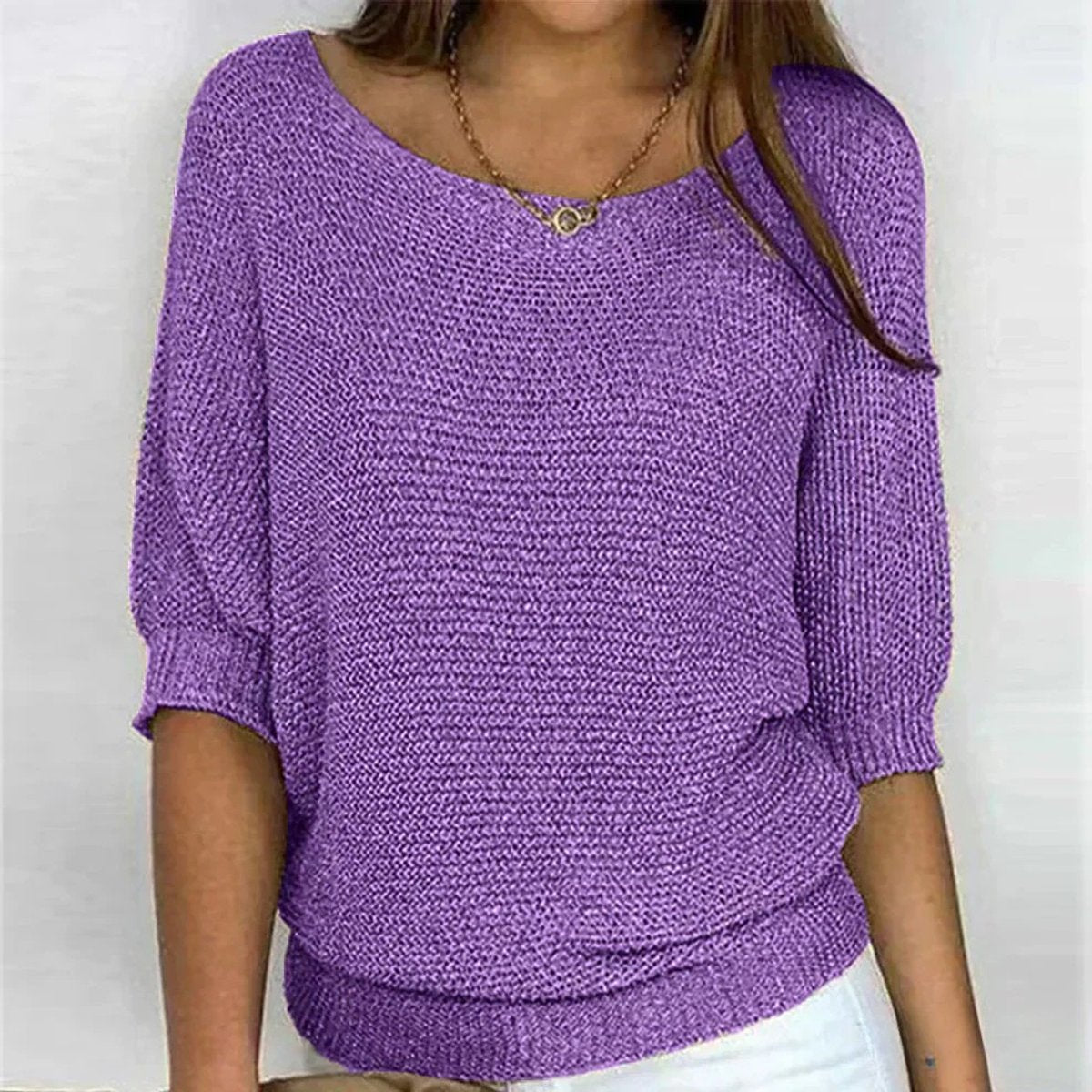 Lotte | Dames Gebreide Relaxed-Fit Ronde Hals Pullover Trui