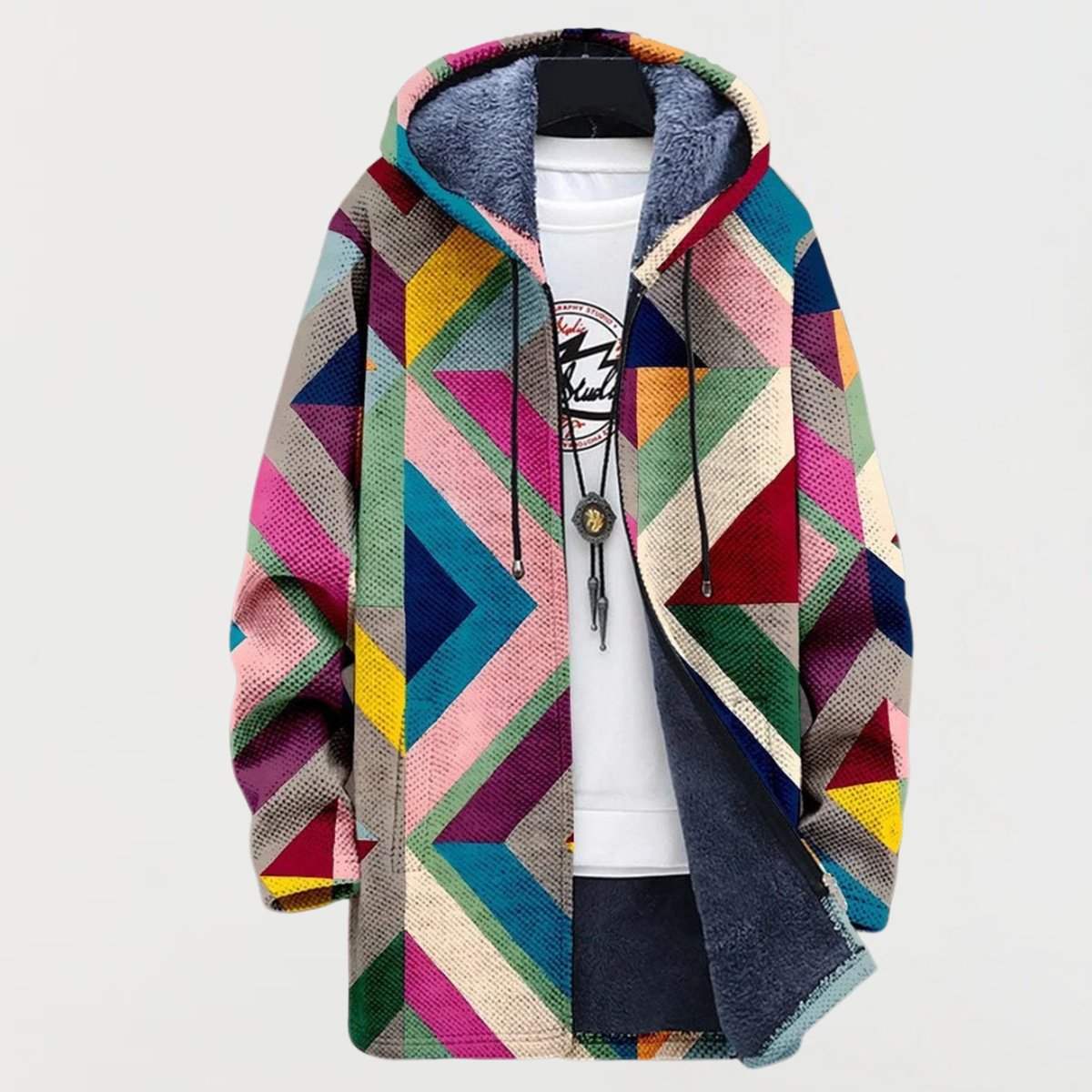 Elin | Dames Geometrische Fleece Gevoerde Oversized Hoodie Sweater Women