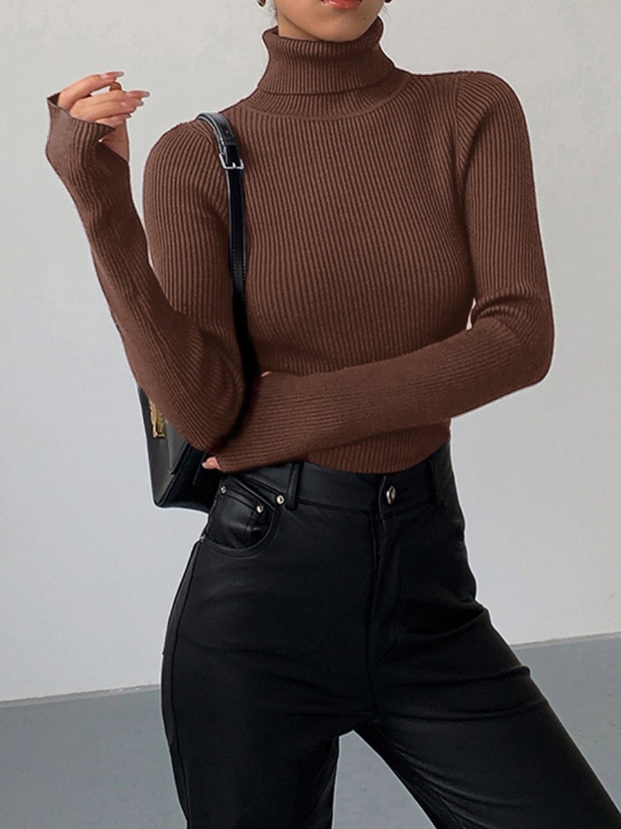 Mila | Dames Geribbelde Coltrui Stijlvolle Lente Sweater