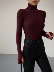 Mila | Dames Geribbelde Coltrui Stijlvolle Lente Sweater