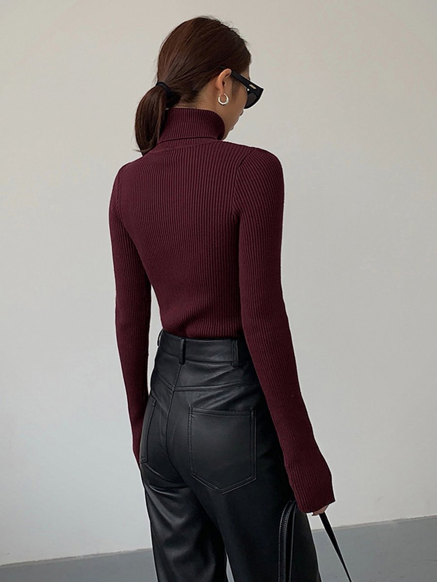 Mila | Dames Geribbelde Coltrui Stijlvolle Lente Sweater