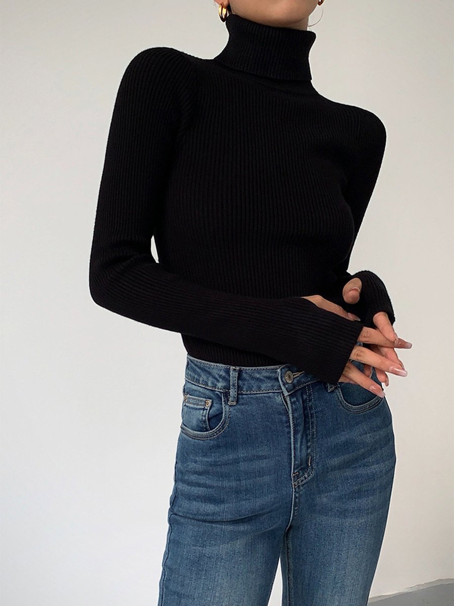 Mila | Dames Geribbelde Coltrui Stijlvolle Lente Sweater