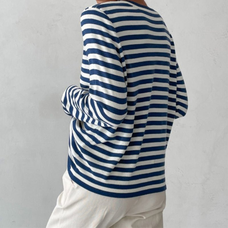 Julia | Dames Gestreepte Lange Mouwen T-Shirt