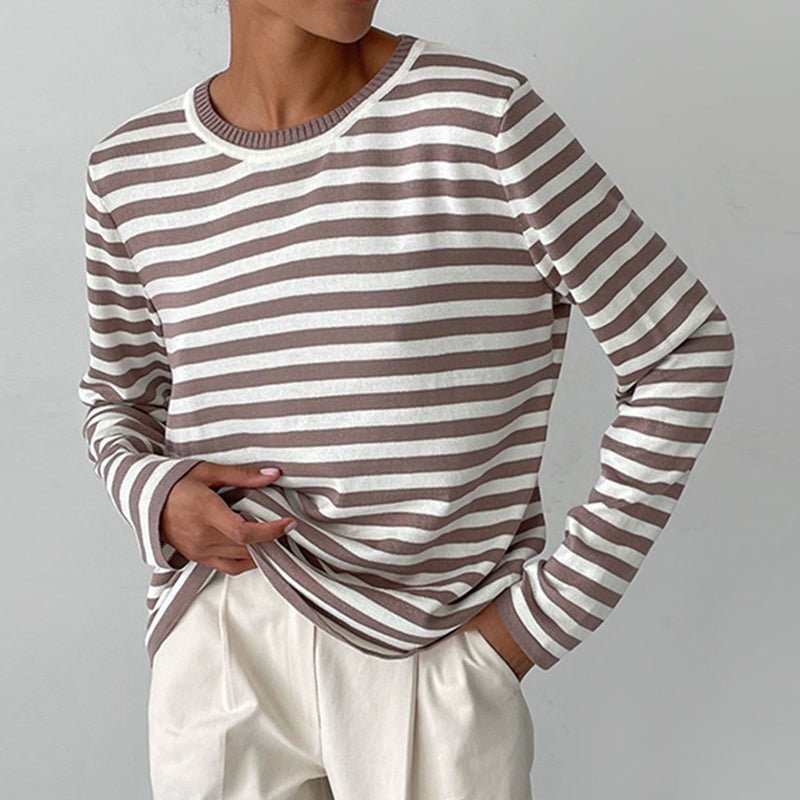 Julia | Dames Gestreepte Lange Mouwen T-Shirt
