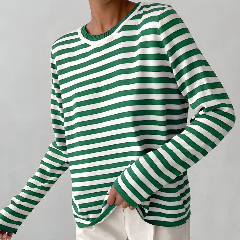 Julia | Dames Gestreepte Lange Mouwen T-Shirt