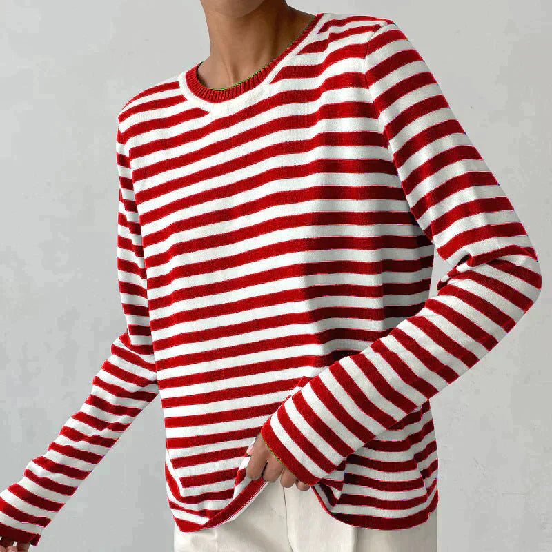 Julia | Dames Gestreepte Lange Mouwen T-Shirt