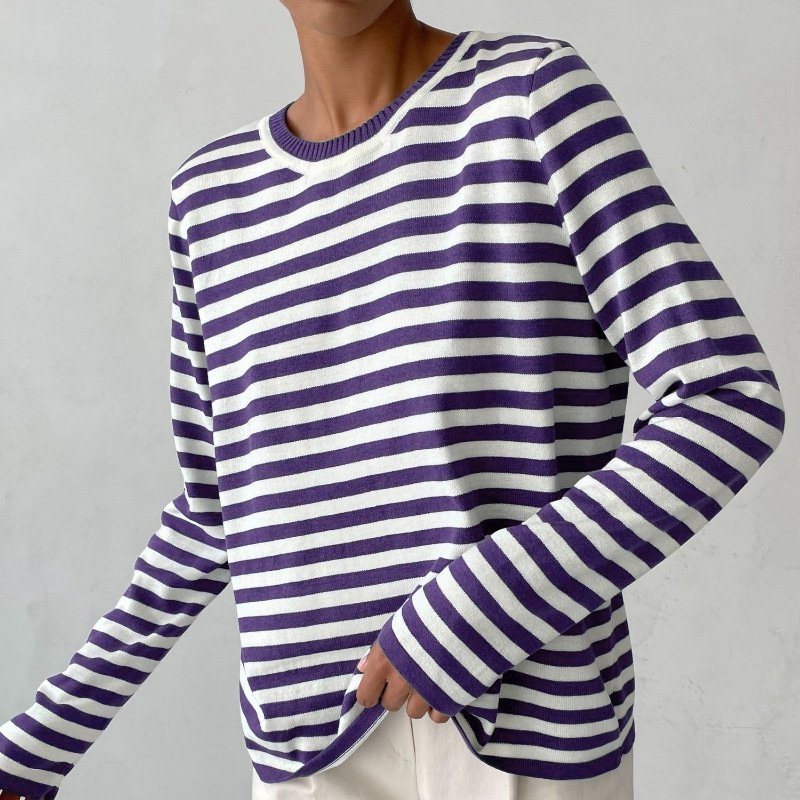 Julia | Dames Gestreepte Lange Mouwen T-Shirt