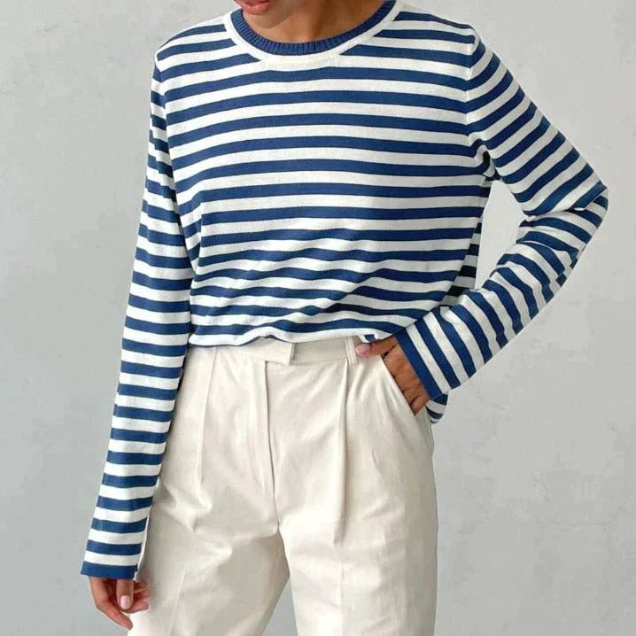 Julia | Dames Gestreepte Lange Mouwen T-Shirt