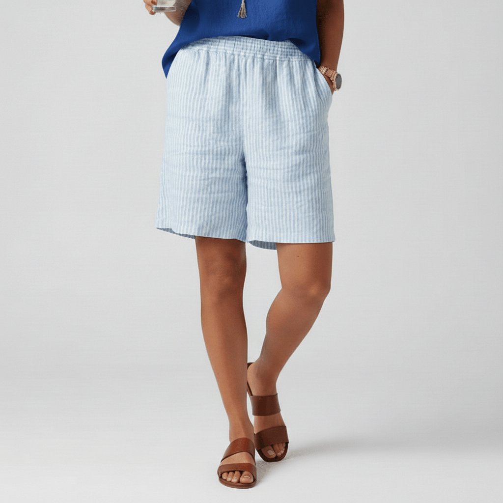 Olivia | Dames Gestreepte Relaxed-Fit Casual Shorts Elastische Taille