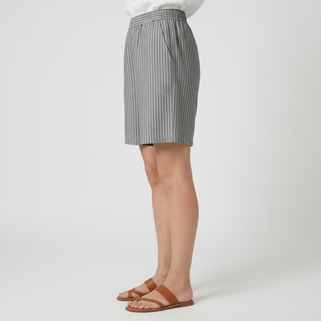 Olivia | Dames Gestreepte Relaxed-Fit Casual Shorts Elastische Taille