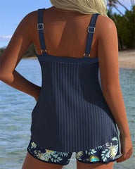 Nora | Dames Gestreepte Two-Piece Set Tankini Badpak Met Shorts