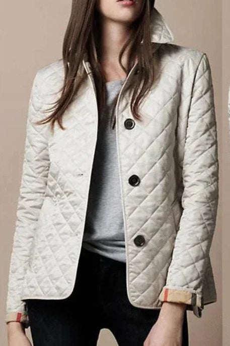 Sophie | Dames Gewatteerde Blazer-Jasje Ruitpatroon Knoopsluiting