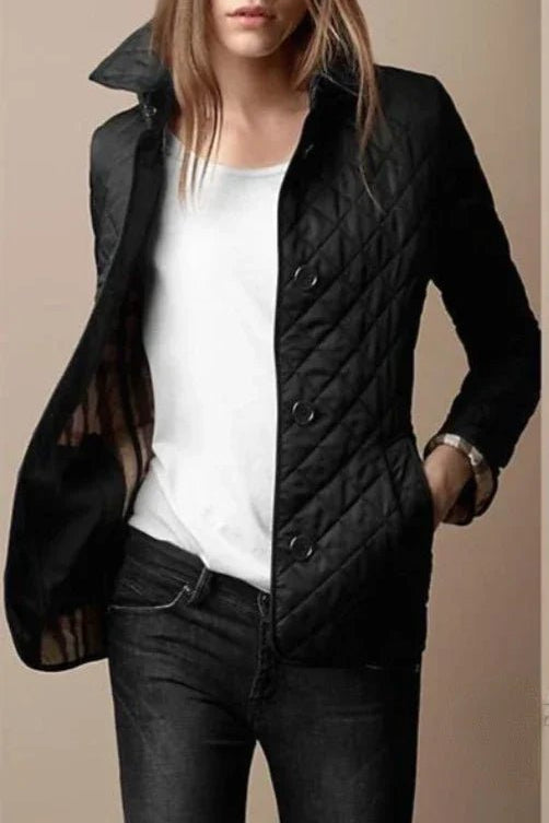 Sophie | Dames Gewatteerde Blazer-Jasje Ruitpatroon Knoopsluiting