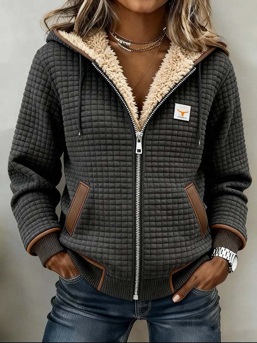 Sara | Dames Gewatteerde Fleece Gevoerde Rits Hoodie Jacket