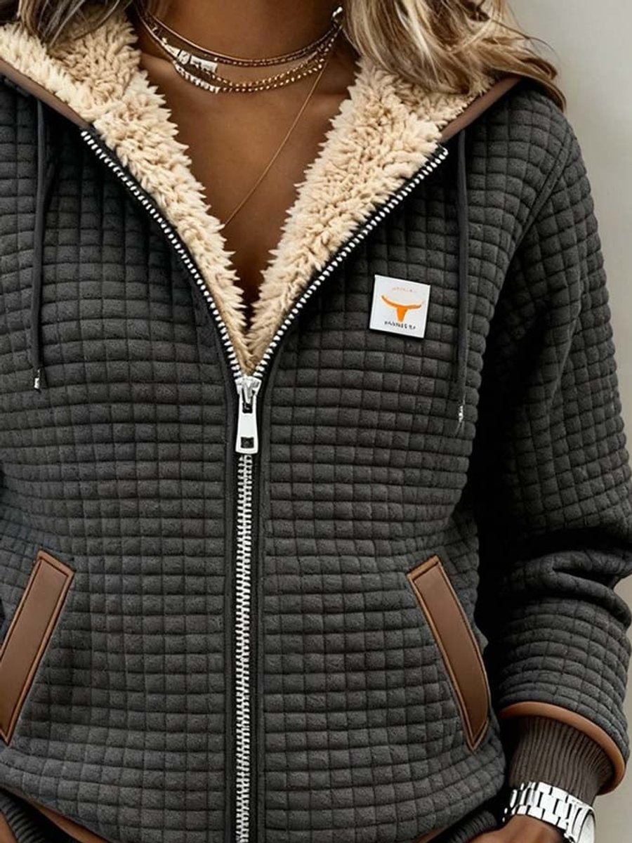 Sara | Dames Gewatteerde Fleece Gevoerde Rits Hoodie Jacket
