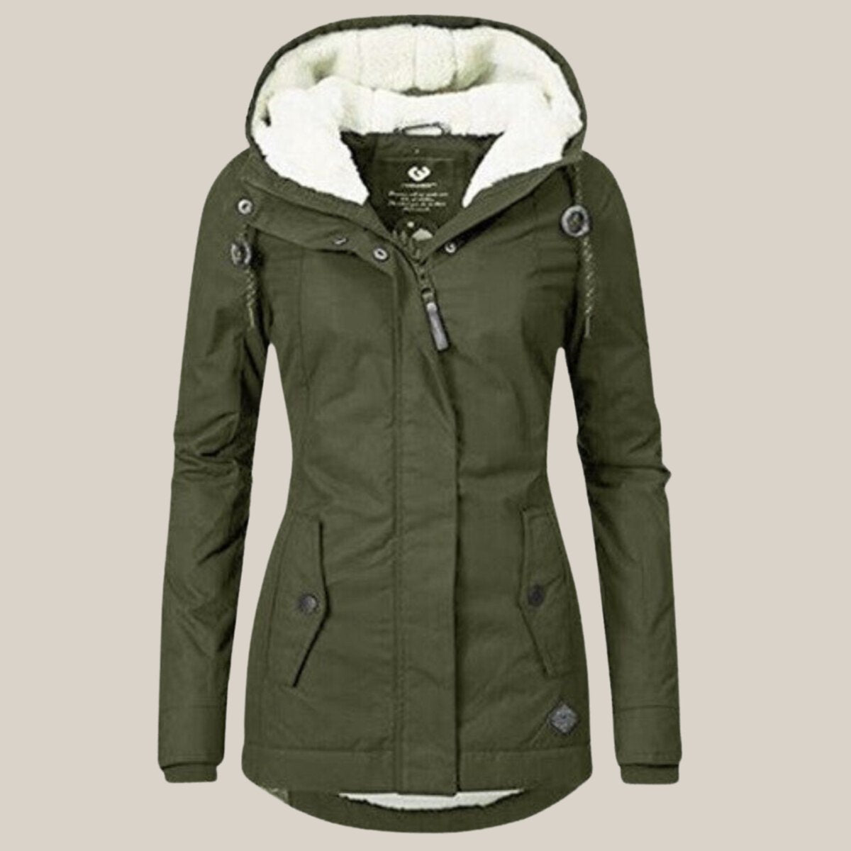 Fleur | Dames Gewatteerde Jas Fleece Gevoerd Winddichte Parka Capuchon