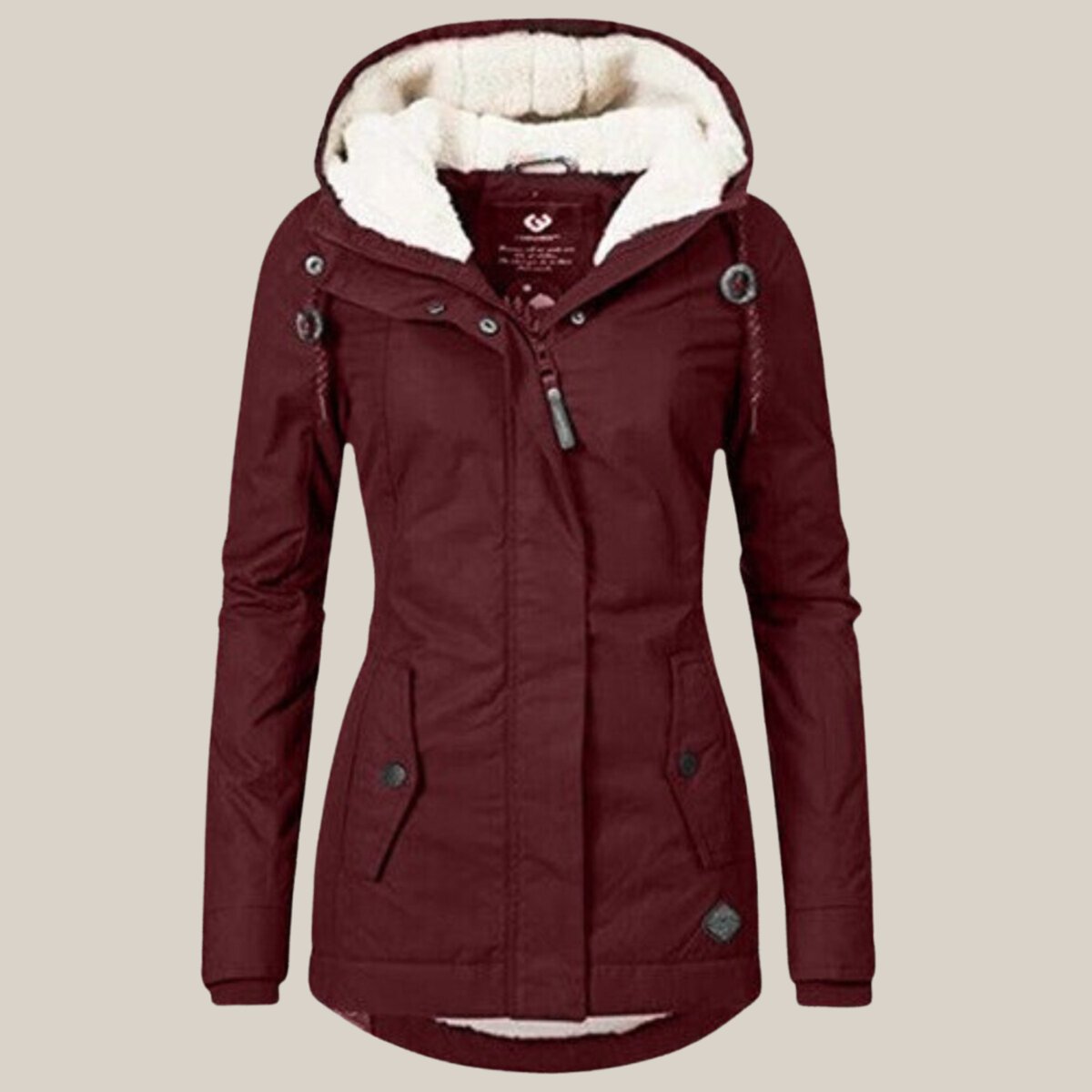 Fleur | Dames Gewatteerde Jas Fleece Gevoerd Winddichte Parka Capuchon