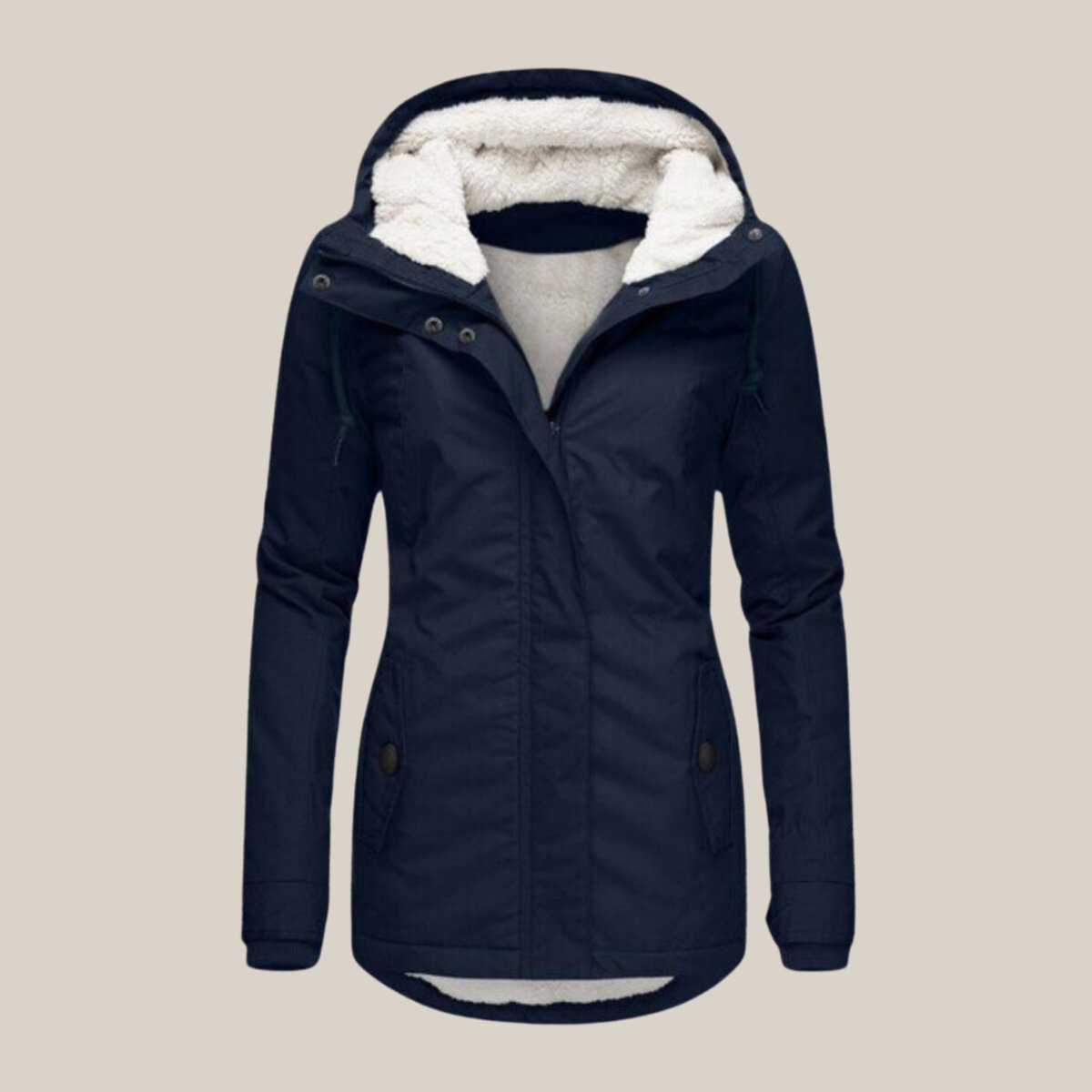 Fleur | Dames Gewatteerde Jas Fleece Gevoerd Winddichte Parka Capuchon
