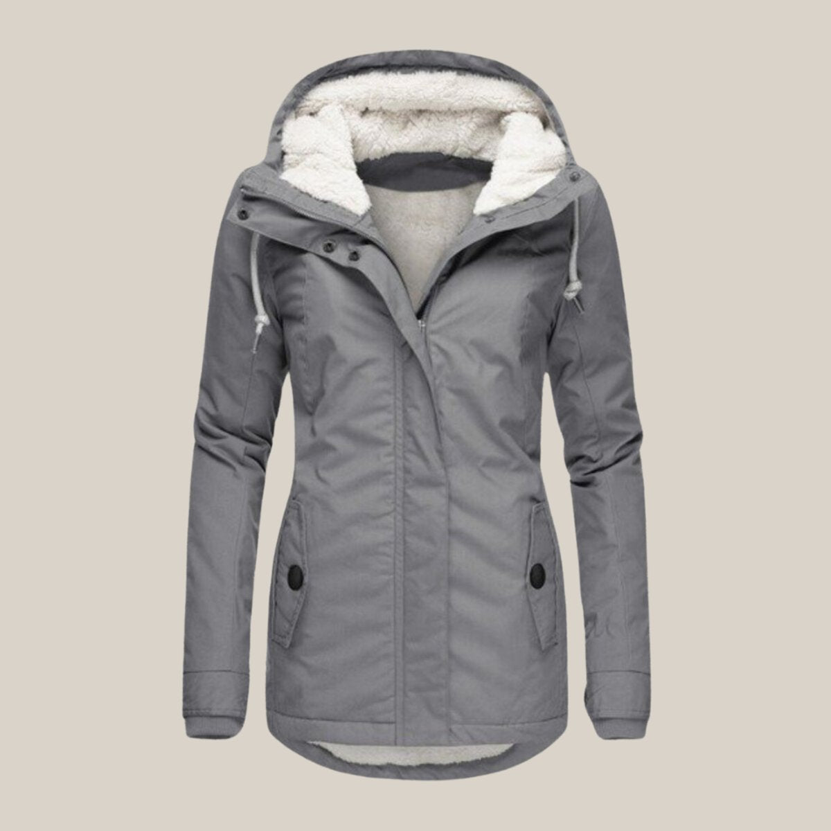 Fleur | Dames Gewatteerde Jas Fleece Gevoerd Winddichte Parka Capuchon