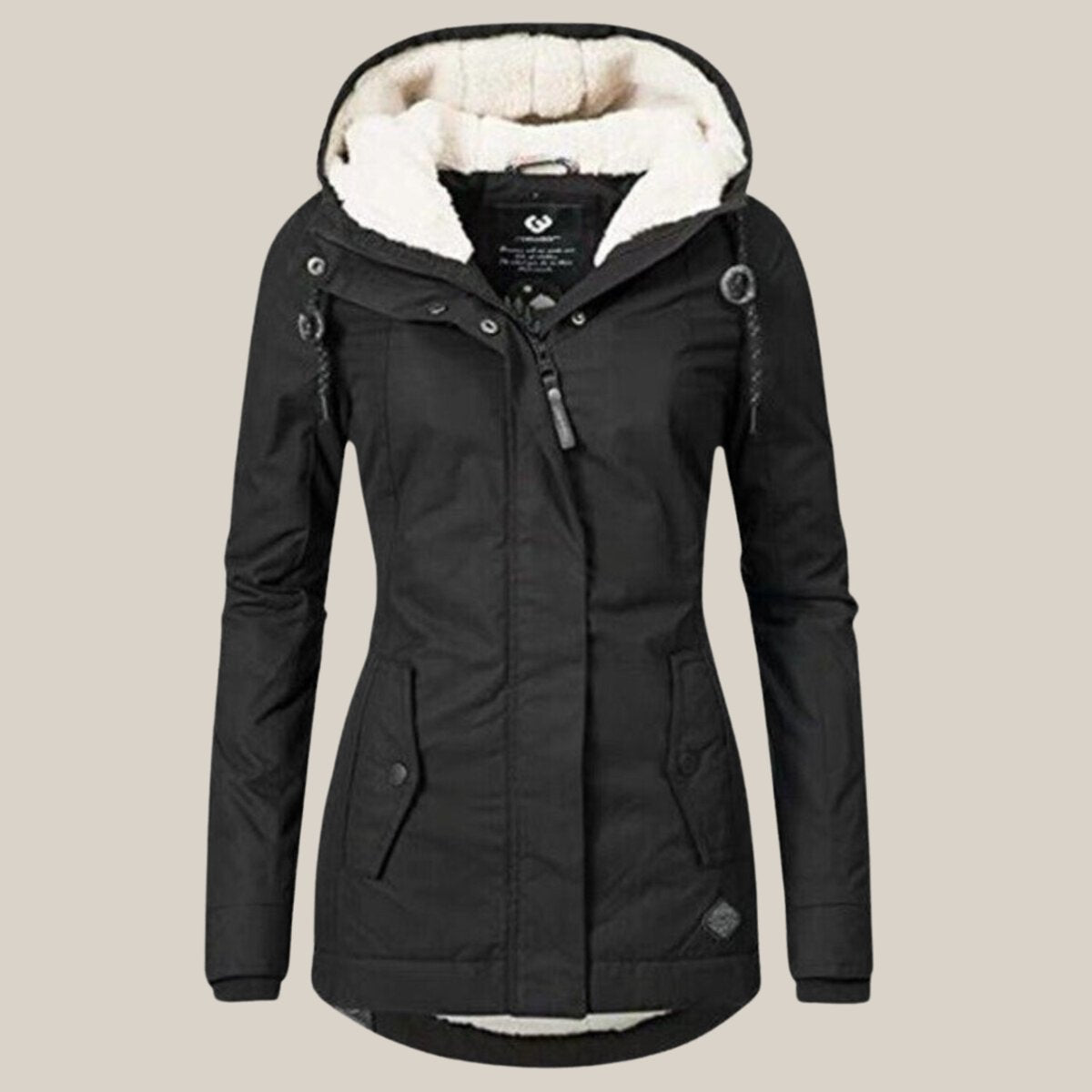 Fleur | Dames Gewatteerde Jas Fleece Gevoerd Winddichte Parka Capuchon