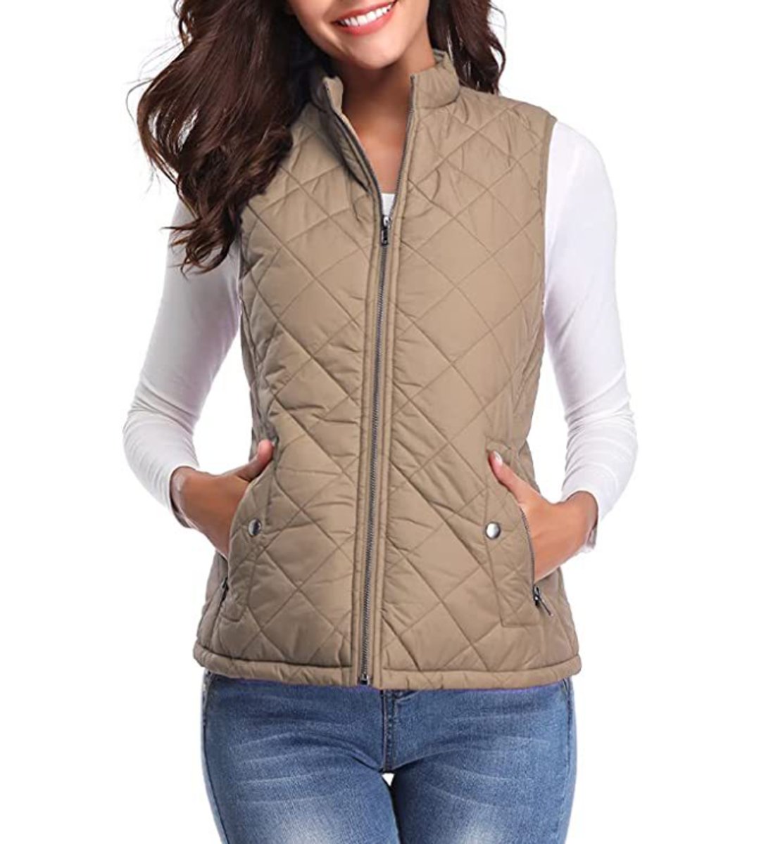 Anna | Dames Gewatteerde Puffer Vest Mouwloze Ritssluiting Lichtgewicht