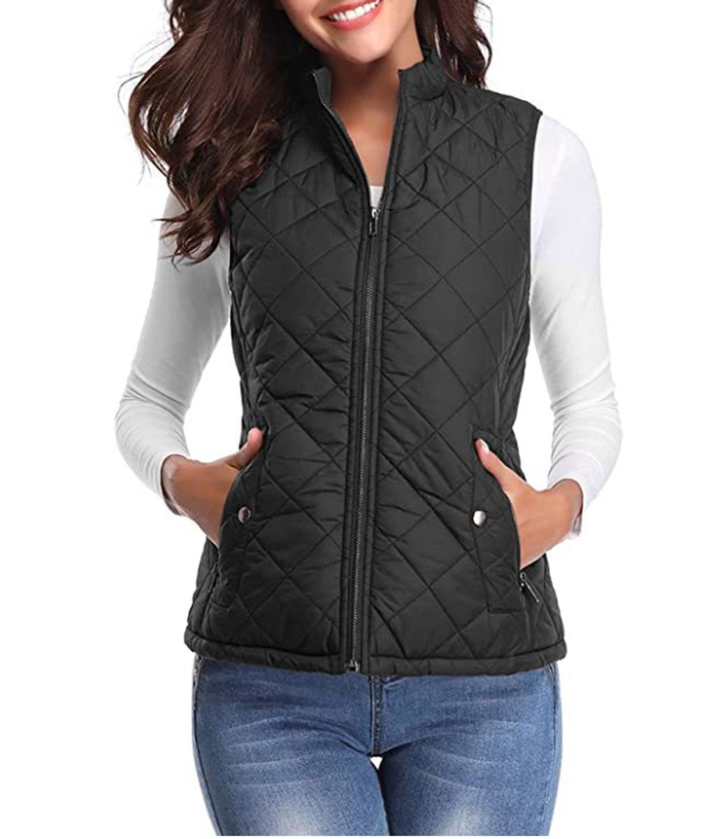 Anna | Dames Gewatteerde Puffer Vest Mouwloze Ritssluiting Lichtgewicht
