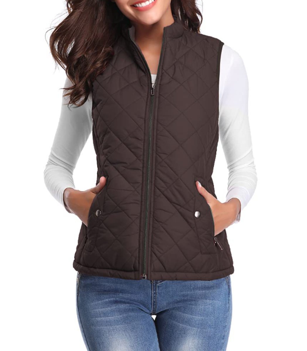 Anna | Dames Gewatteerde Puffer Vest Mouwloze Ritssluiting Lichtgewicht
