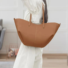 Nina | Dames Grote Vintage Kunstleren Schouder Tote Bag