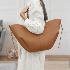 Nina | Dames Grote Vintage Kunstleren Schouder Tote Bag