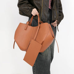 Nina | Dames Grote Vintage Kunstleren Schouder Tote Bag