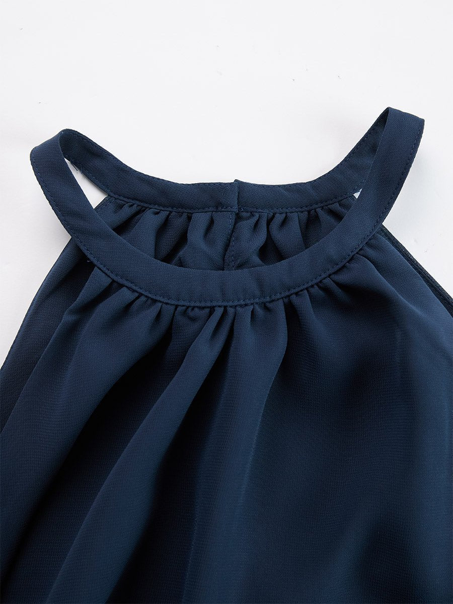 Anna | Dames Halter Ruffle Blouse Wijdbeense Broek Tweedelig Set