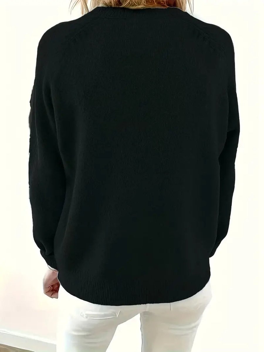 Julia | Dames Halve Knoopsluiting V-hals Knit Sweater Pullover