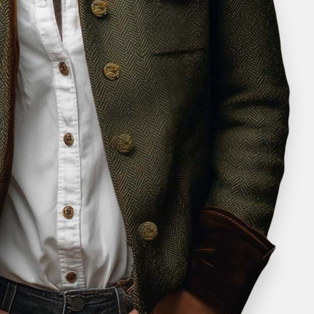 Elin | Dames Herringbone Gestructureerde Lange Mouw Blazer