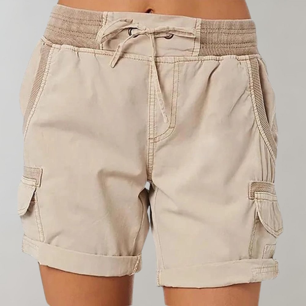 Anna | Dames Hoge Taille Cargo Shorts met Trekkoord
